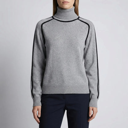 Women's Knit Sweater with Contrast Finishing