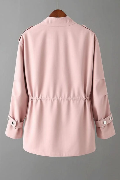 Ladies' Stylish Utility Jacket with Zip and Drawstring