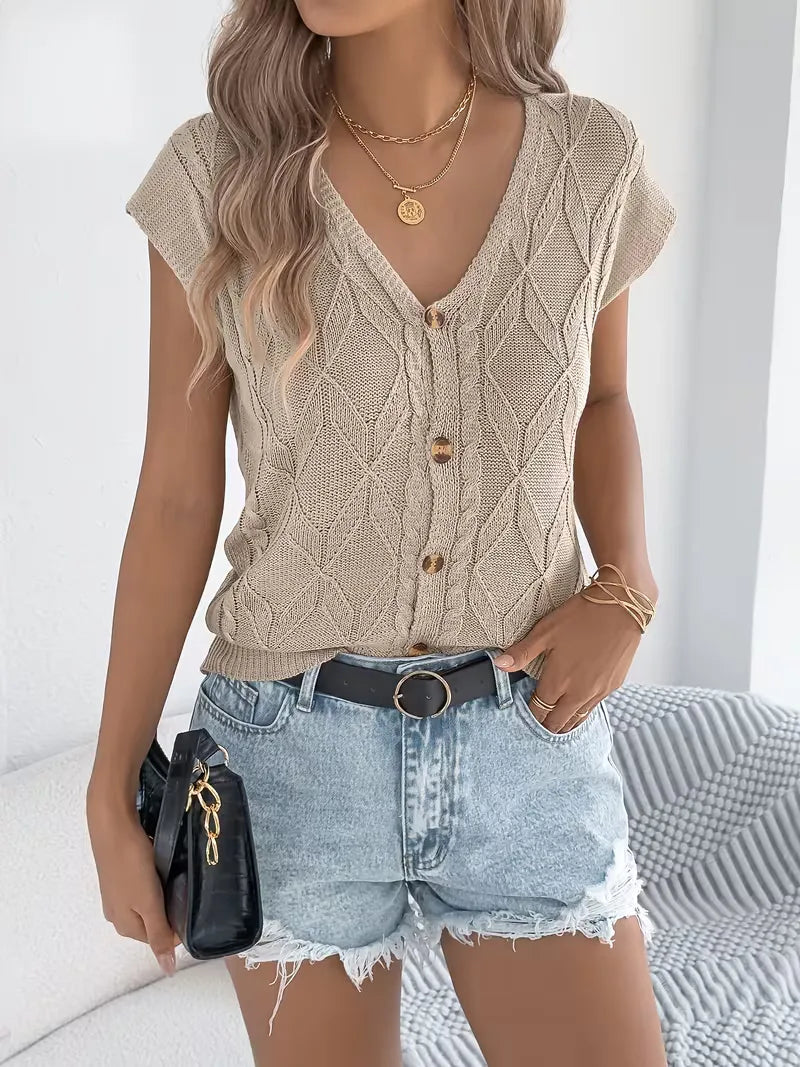 Vest with V-neck and Buttons