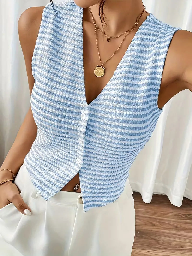 Vest with V-neck and Buttons