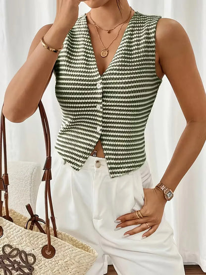Vest with V-neck and Buttons