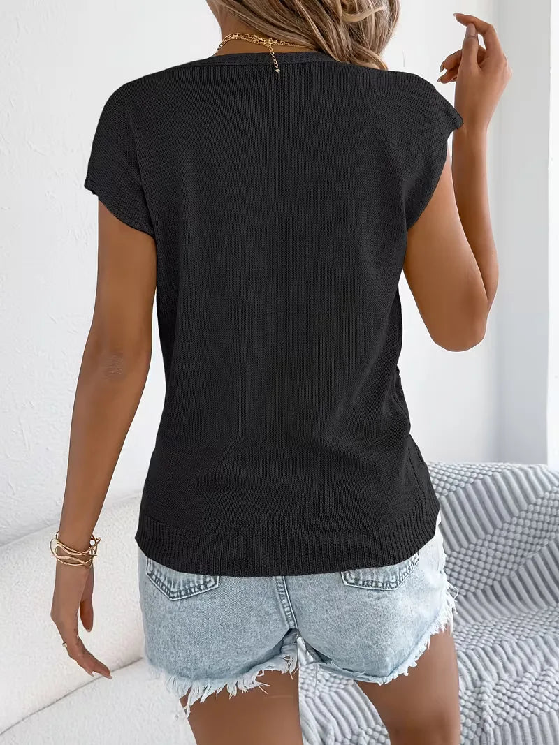 Vest with V-neck and Buttons