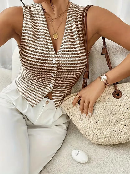 Vest with V-neck and Buttons