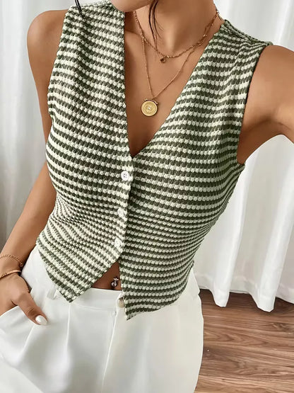 Vest with V-neck and Buttons