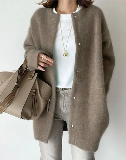 Soft Long Ladies Cardigan With Button Closure
