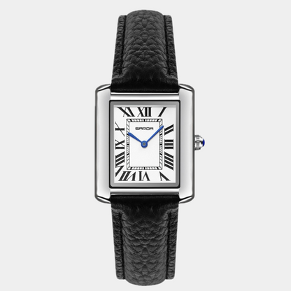 Montre carrée avec bracelet en cuir