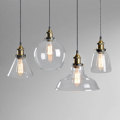 Vintage Industrial Pendant Light – Glass & Metal