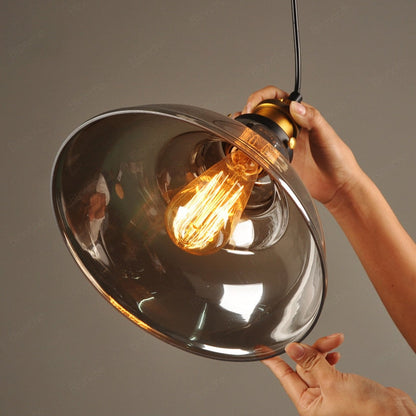 Vintage Industrial Pendant Light – Glass & Metal