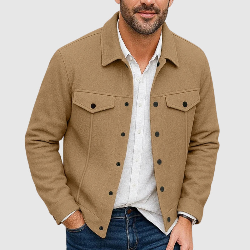 Casual Men's Shirt-Jacket with Collar and Chest Pockets – Comfortable and Timeless