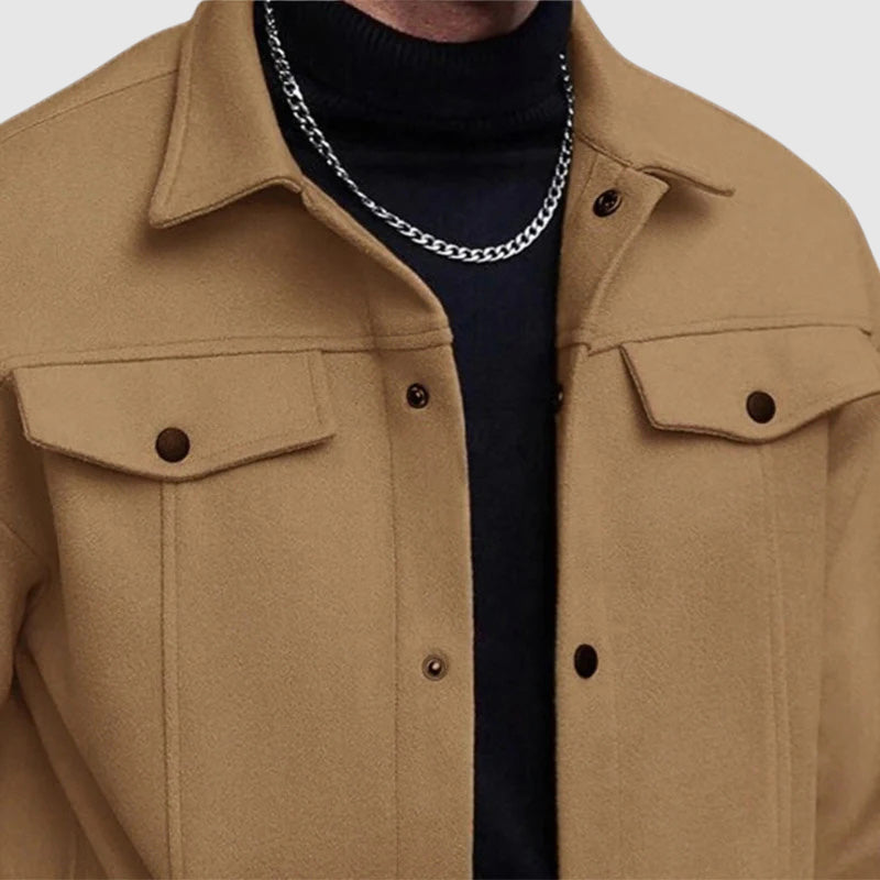 Casual Men's Shirt-Jacket with Collar and Chest Pockets – Comfortable and Timeless