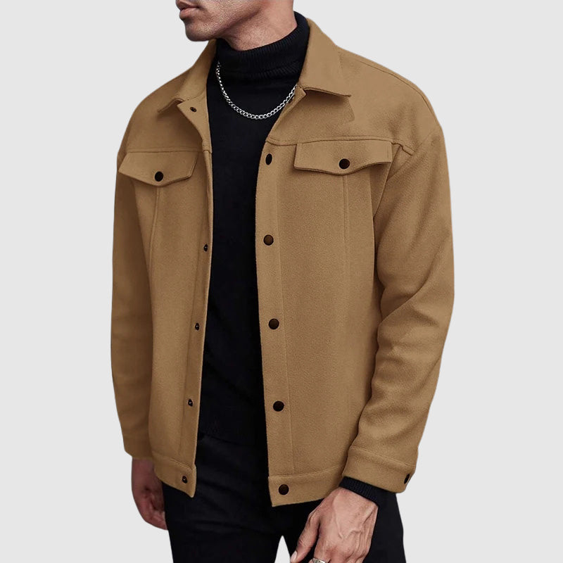 Casual Men's Shirt-Jacket with Collar and Chest Pockets – Comfortable and Timeless