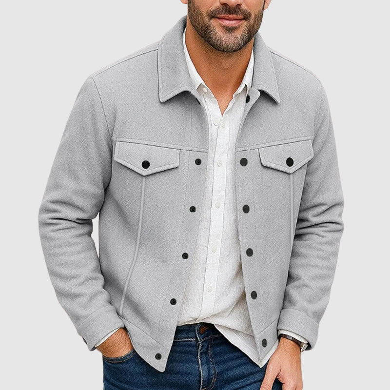 Casual Men's Shirt-Jacket with Collar and Chest Pockets – Comfortable and Timeless