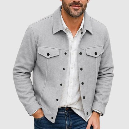 Casual Men's Shirt-Jacket with Collar and Chest Pockets – Comfortable and Timeless
