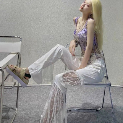 Viola | Flared Trousers | High Waist | Lace Details