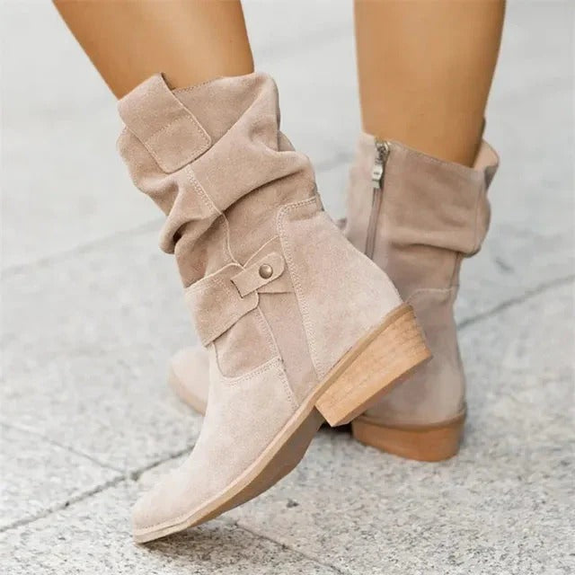 Botins de camurça para mulher, com saltos baixos – Kerstin