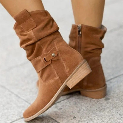 Botins de camurça para mulher, com saltos baixos – Kerstin