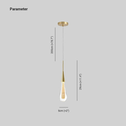 Elegante lámpara colgante dorada en forma de gota – Lujo para cualquier espacio
