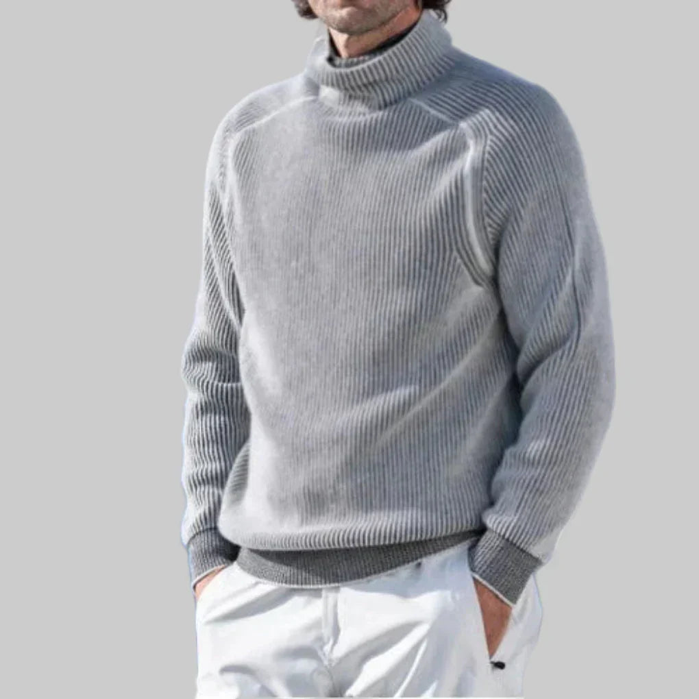 Men's turtleneck, elegant solid knit