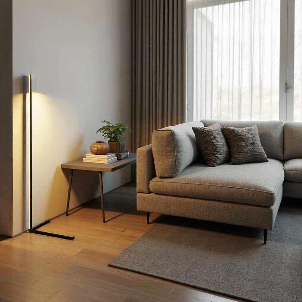 Minimalistinen LED-lattiavalaisin himmennettävällä valolla ja modernilla linjakkaalla muotoilulla