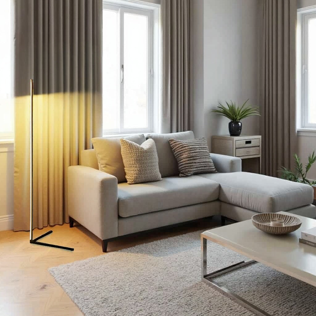 Minimalistinen LED-lattiavalaisin himmennettävällä valolla ja modernilla linjakkaalla muotoilulla