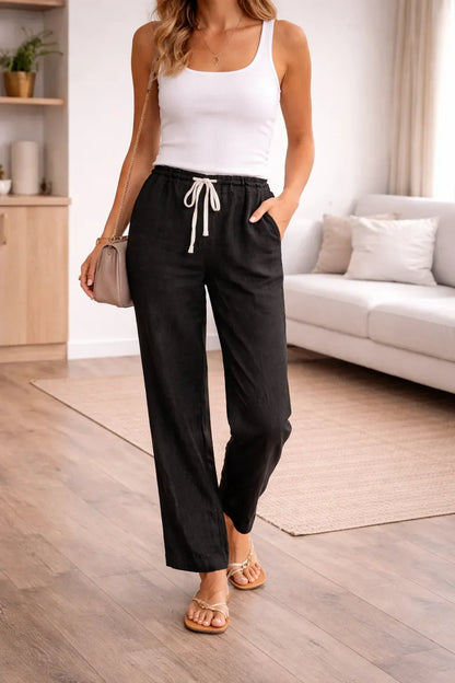 Wide Leg Trousers with High Waist
