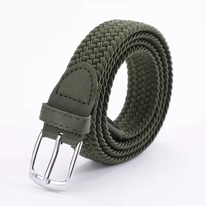 Wide belt with braided texture