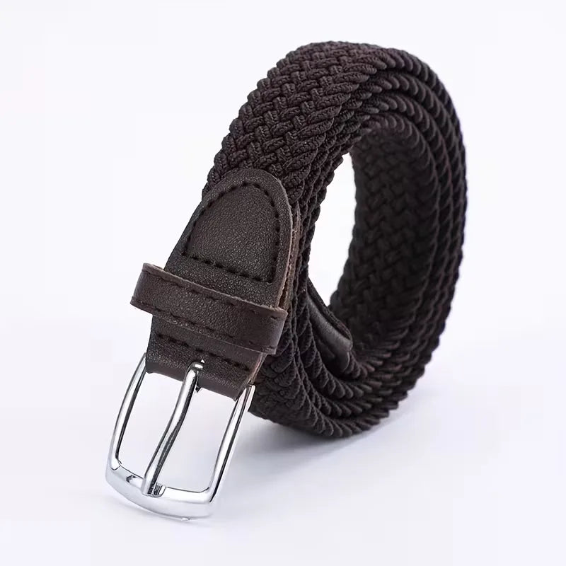 Wide belt with braided texture