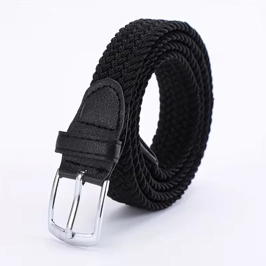 Wide belt with braided texture