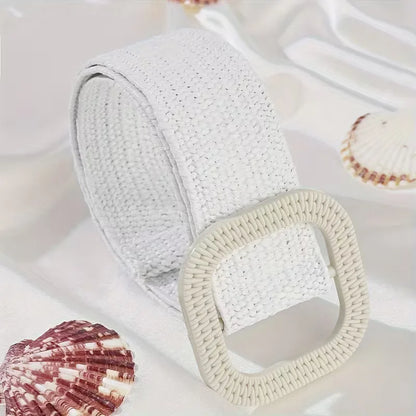Wide belt with large buckle