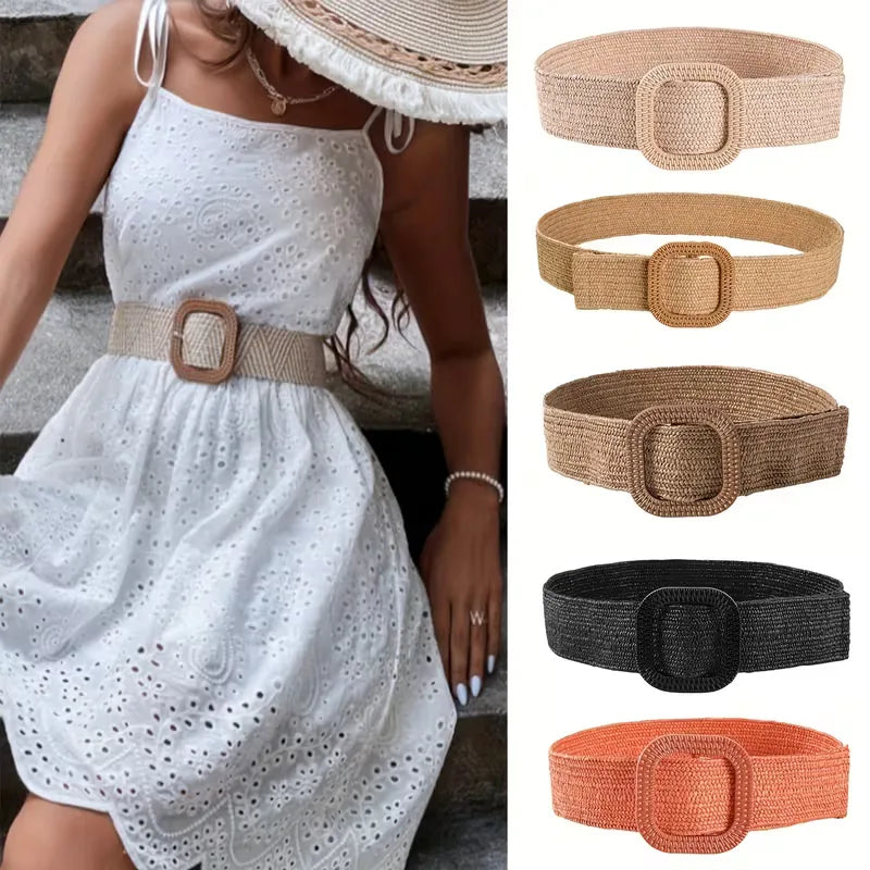 Wide belt with large buckle