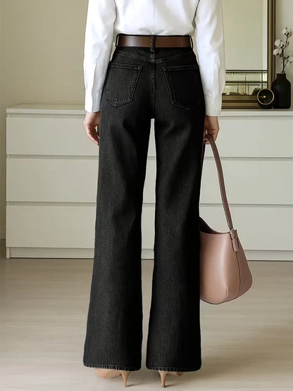 Wide leg jeans dark wash