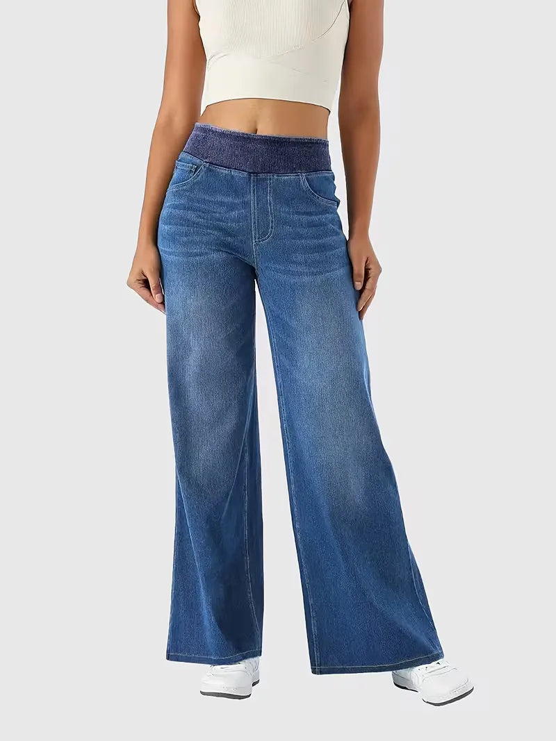 Wide leg jeans with high waist