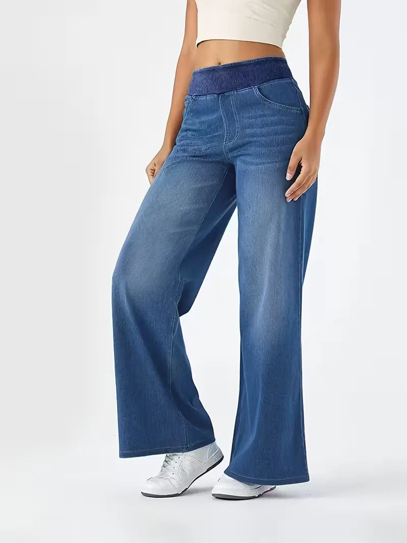 Wide leg jeans with high waist