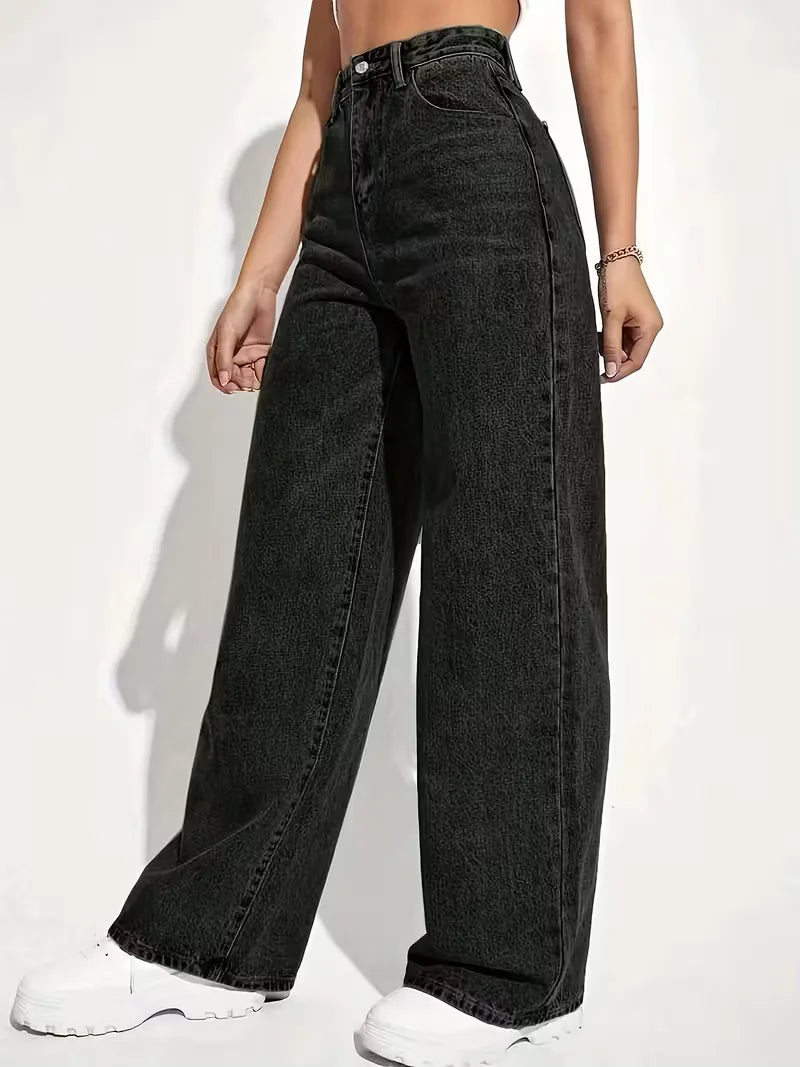 Wide leg trousers with high waist