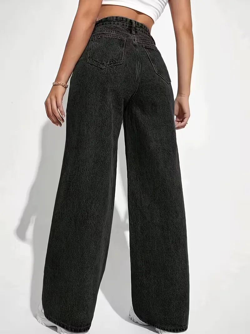 Wide leg trousers with high waist