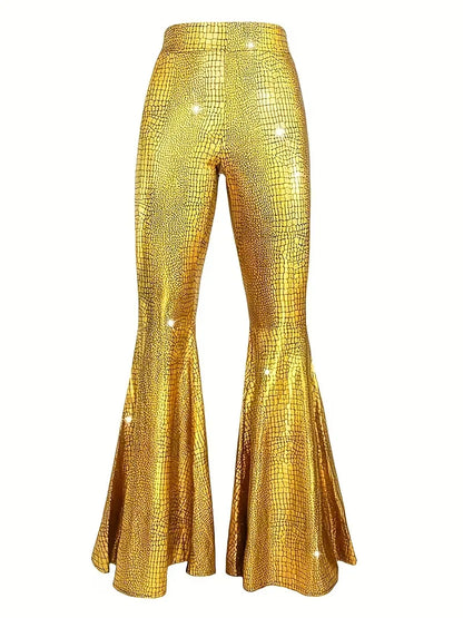 Pantalon large de soirée avec finition holographique