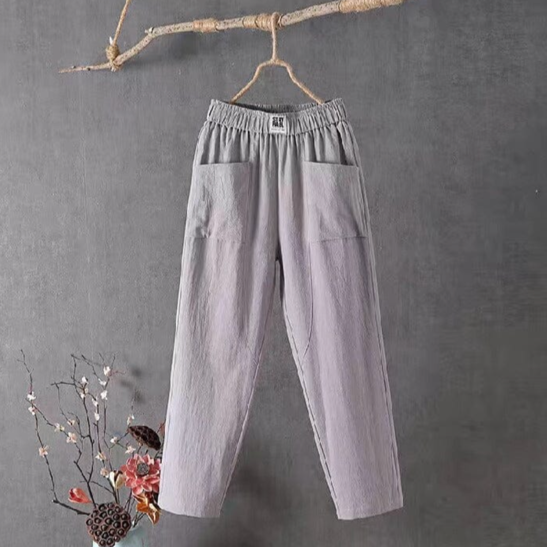 Wilma | Linen Trousers with Elastic Waistband