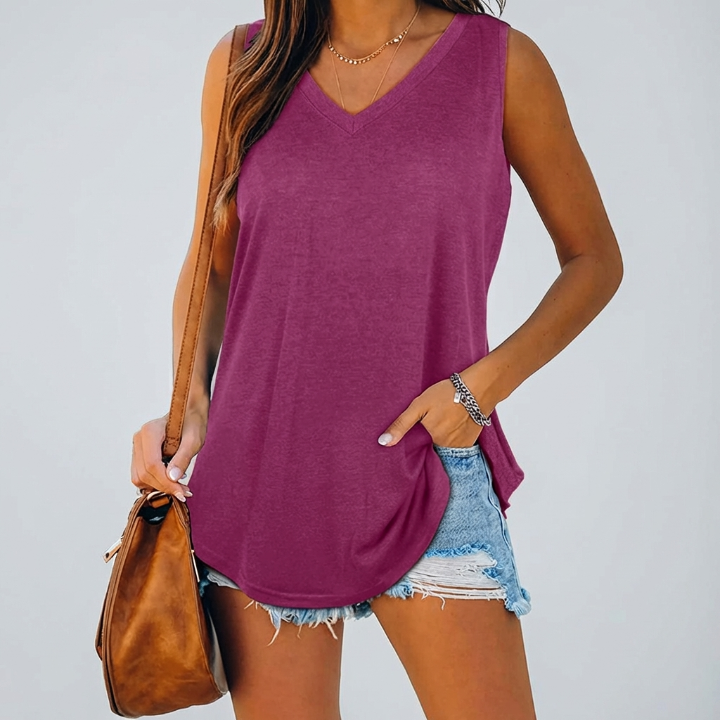 Damen-Tanktop mit tiefem V-Ausschnitt