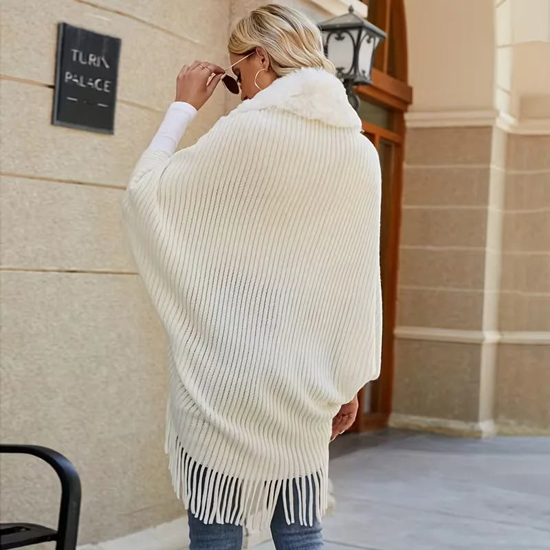 Winter scarf with faux fur
