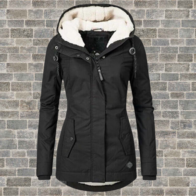 Manteau d'hiver avec capuche et doublure en polaire