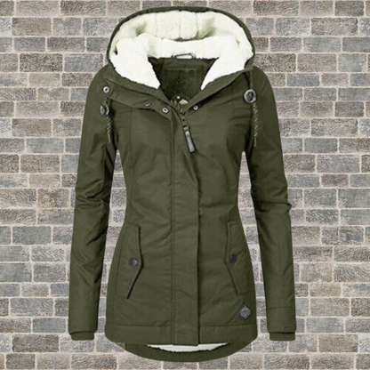 Manteau d'hiver avec capuche et doublure en polaire
