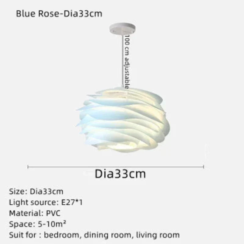 Lampă de tavan cu flori din sticlă – Iluminat elegant cu rozariu