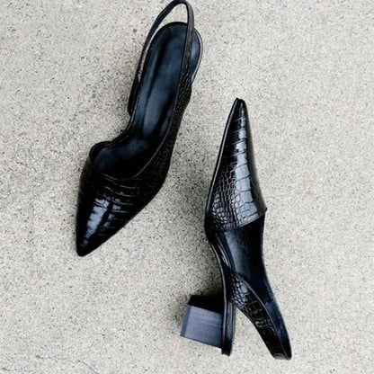 Orthopaedic Brown Pumps - Croco