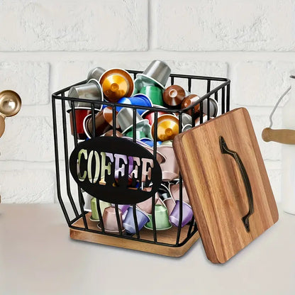 Wooden Coffee Capsule Basket - Stylish - Space-Saving - Sustainable
