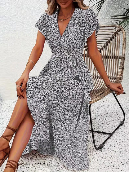 Wrap Dress with Flowers
