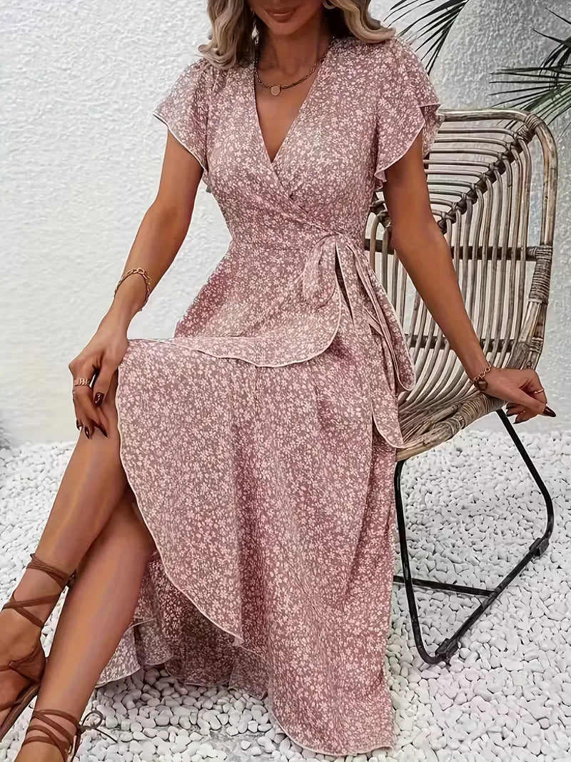 Wrap Dress with Flowers
