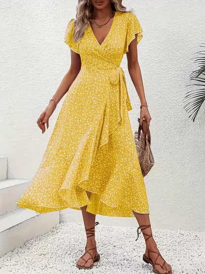 Wrap Dress with Flowers