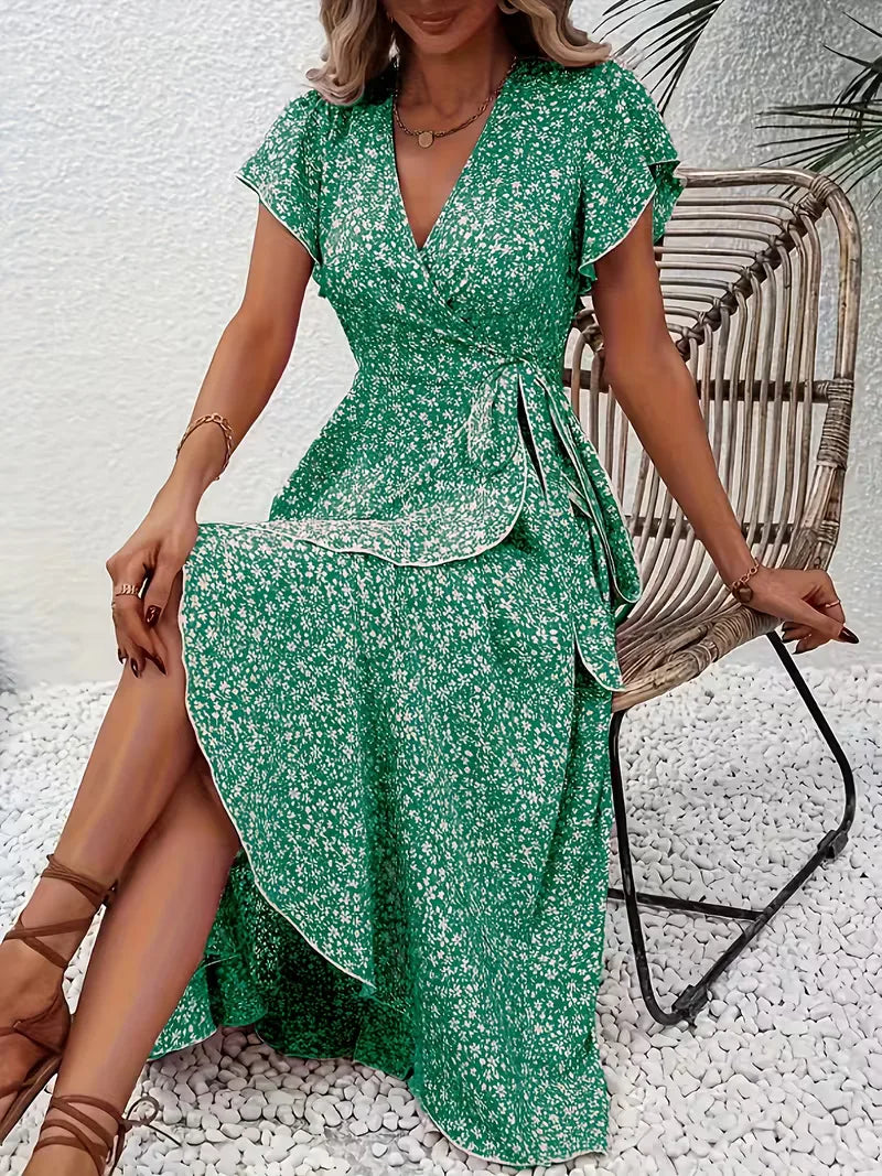 Wrap Dress with Flowers