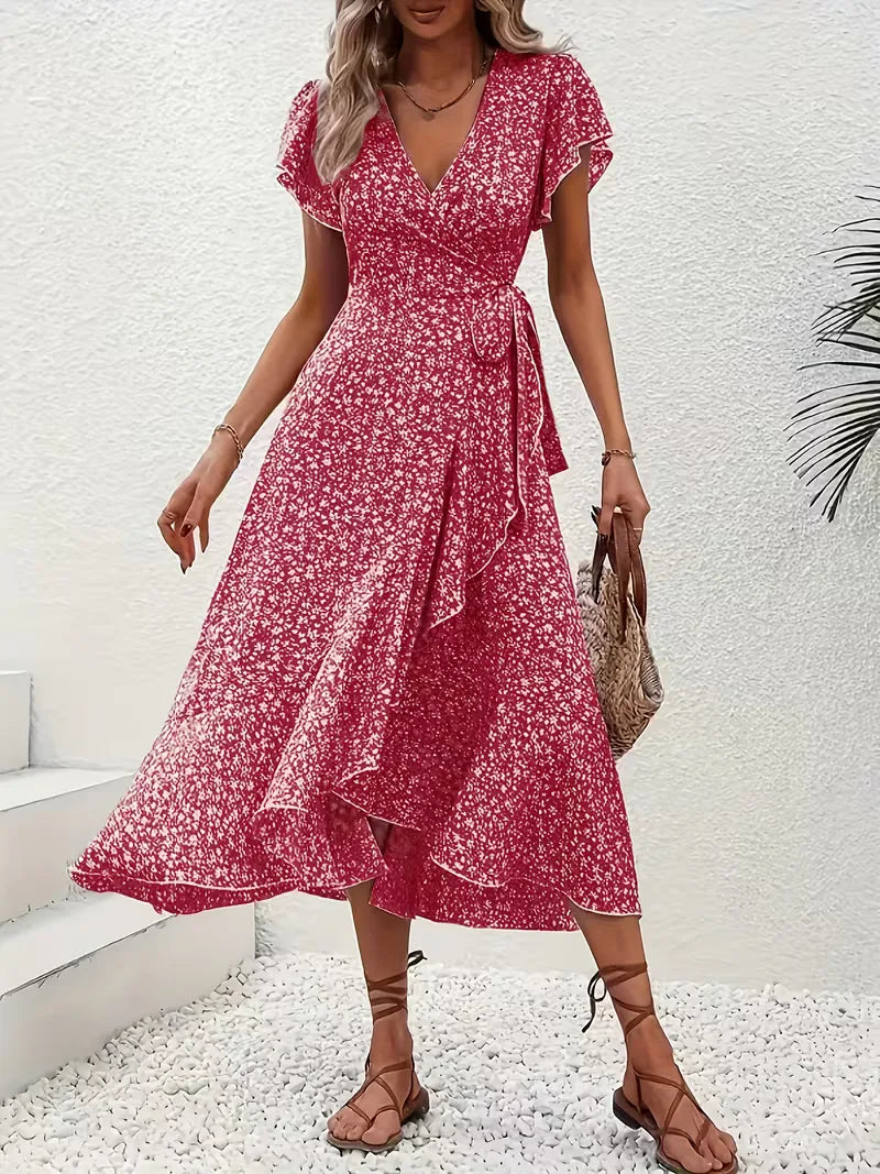 Wrap Dress with Flowers
