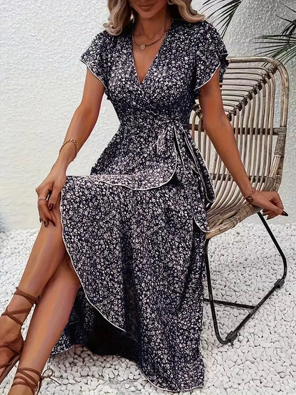 Wrap Dress with Flowers